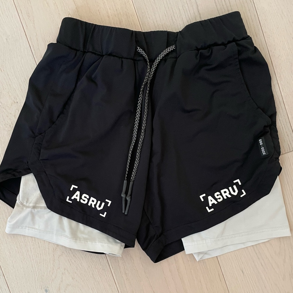 ASRV 5” liner shorts black/white (Medium)